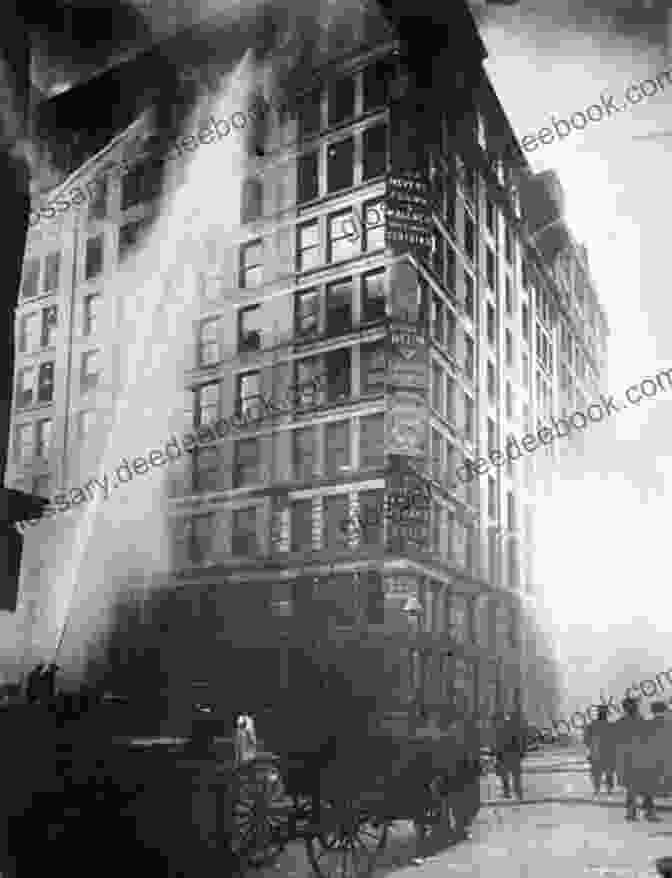 A Black And White Photo Of The Triangle Shirtwaist Factory Fire, Showing Flames And Smoke Billowing From The Windows The Triangle Fire Leon Stein