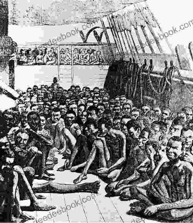 A Group Of Enslaved Africans Being Transported Across The Atlantic Ocean In A Slave Ship. A History Of Slavery And Serfdom