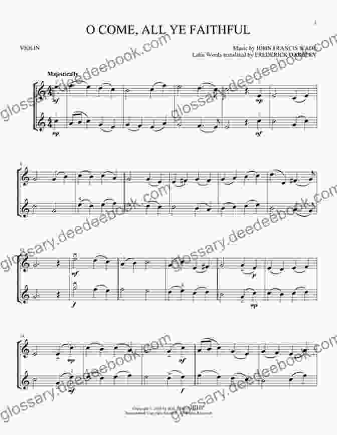 O Come, All Ye Faithful Sheet Music With A Congregation Singing (Trumpet 1) Christmas For Four Brass Quartet: Medley Of 10 Christmas Carols